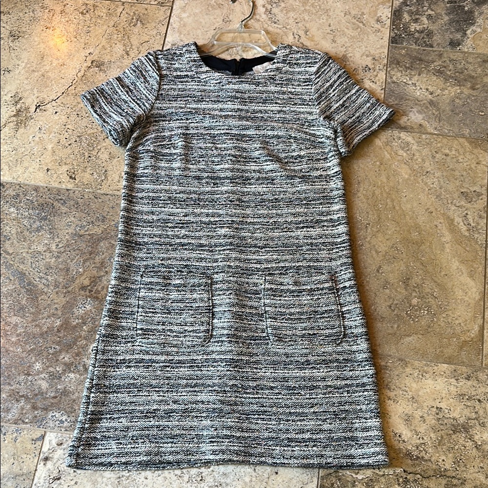 LOFT Black and White Tweed Dress